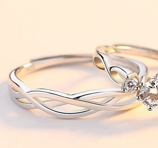 ペアリング 交差 キュービックジルコニア S925製【NSPR100】