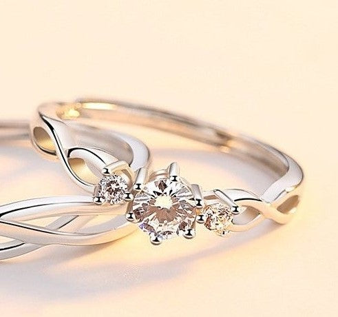 ペアリング 交差 キュービックジルコニア S925製【NSPR100】