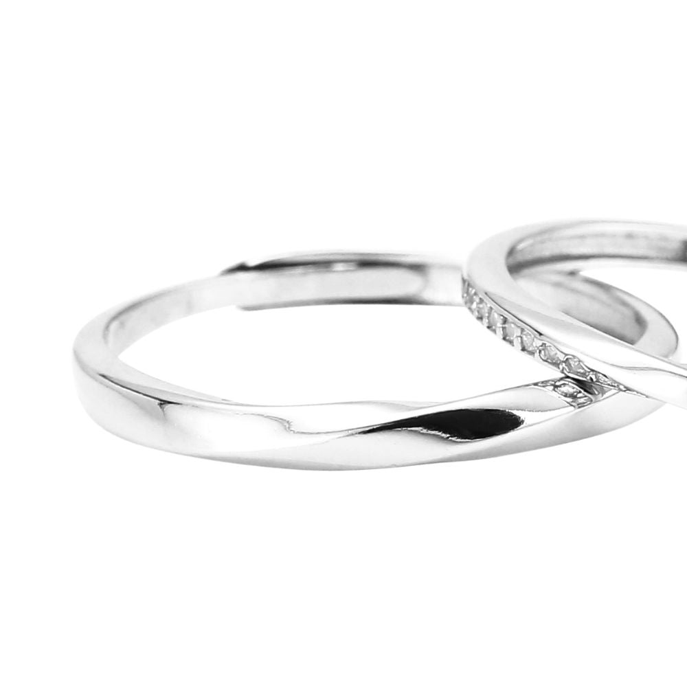 ペアリング ねじれ キュービックジルコニア S925製【NSPR42】