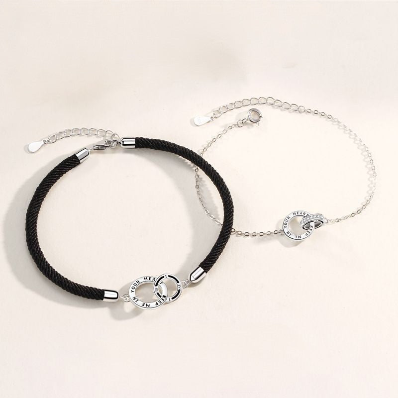 ペアブレスレット KEEP ME IN YOUR HEART S925製【NSPB8】