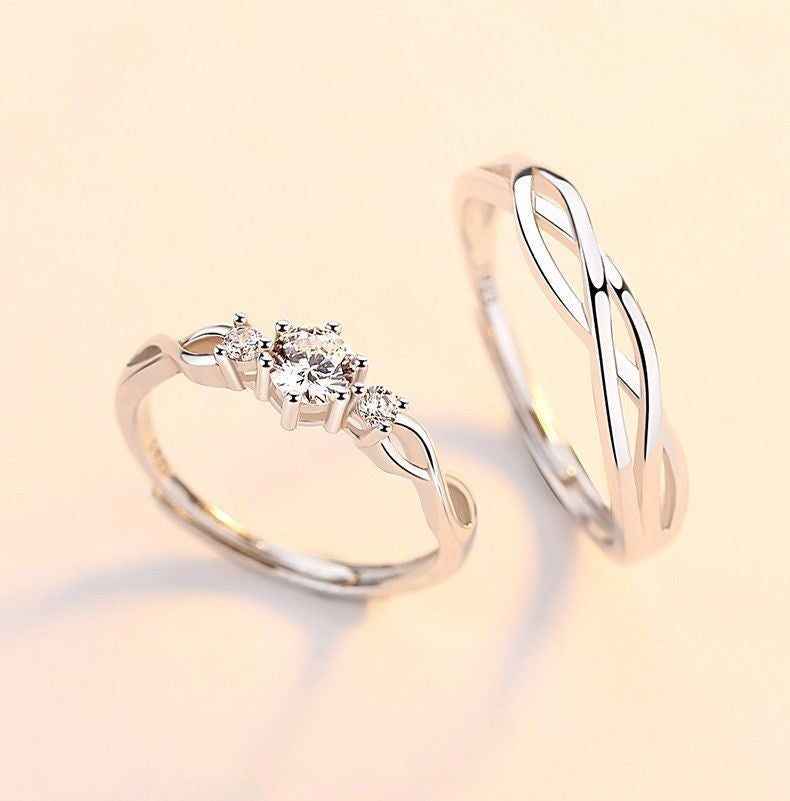 ペアリング 交差 キュービックジルコニア S925製【NSPR100】