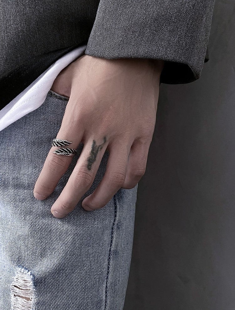 ペアリング 翼 オープンリング S925製【NSPR106】