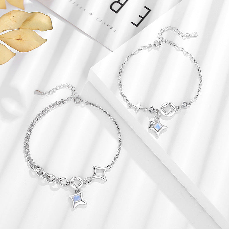 ペアブレスレット スター S925製【NSPB14】