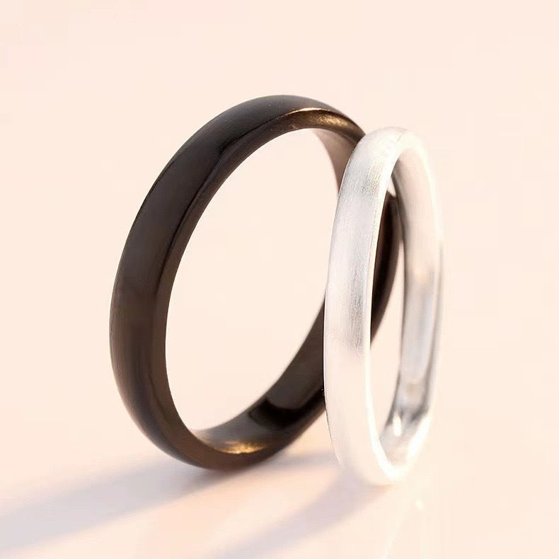 ペアリング ヘアライン ブラック&シルバー 【NSPR203】