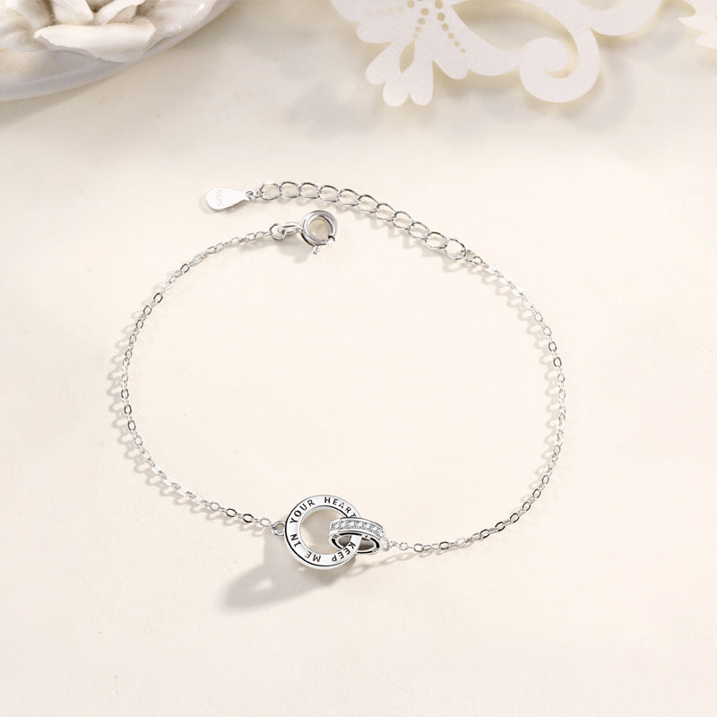 ペアブレスレット KEEP ME IN YOUR HEART S925製【NSPB8】