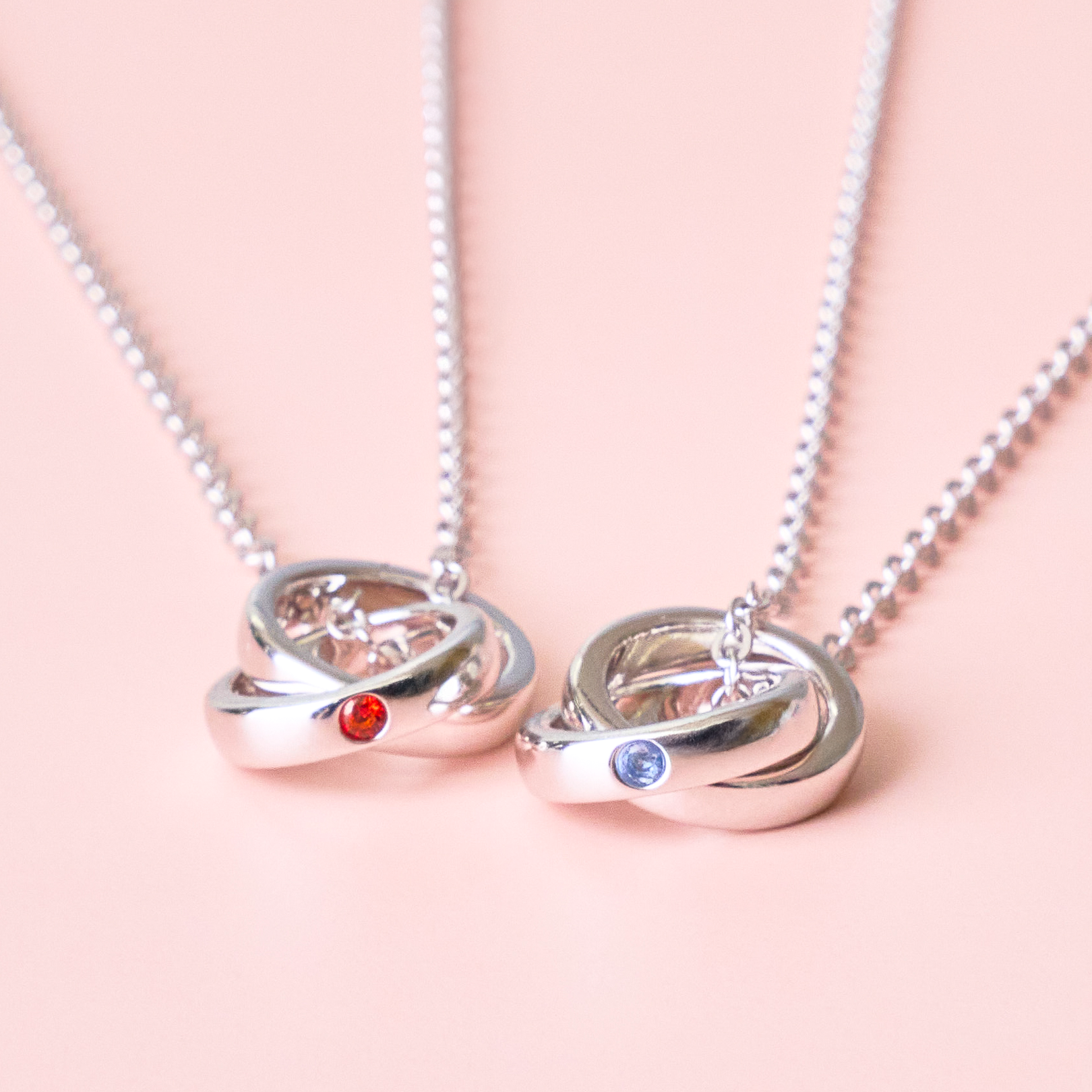 《組み合わせ自由》誕生月カラーペアネックレス S925製【NOBPN1】
