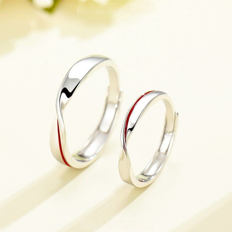 ペアリング 赤い糸デザイン S925製【NSPR103】