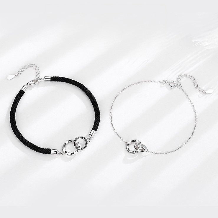 ペアブレスレット KEEP ME IN YOUR HEART S925製【NSPB8】