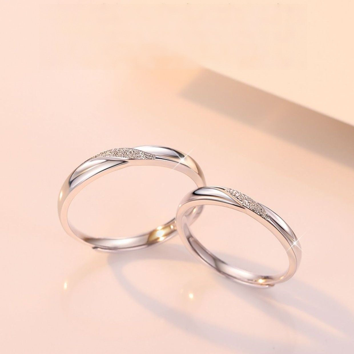 ペアリング メビウスデザイン スターダスト加工 S925製【NSPR71】 指輪 Nicoiro Official Store ペアルック.