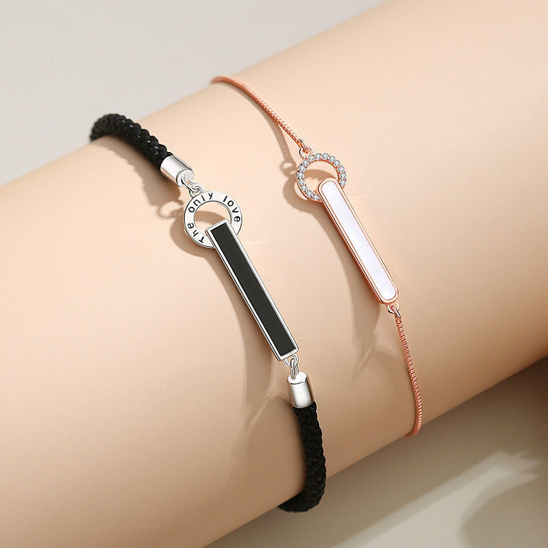 ペアブレスレット シンプル キュービックジルコニア S925製【NSPB6】 ブレスレット Nicoiro Official Store ペアルック.