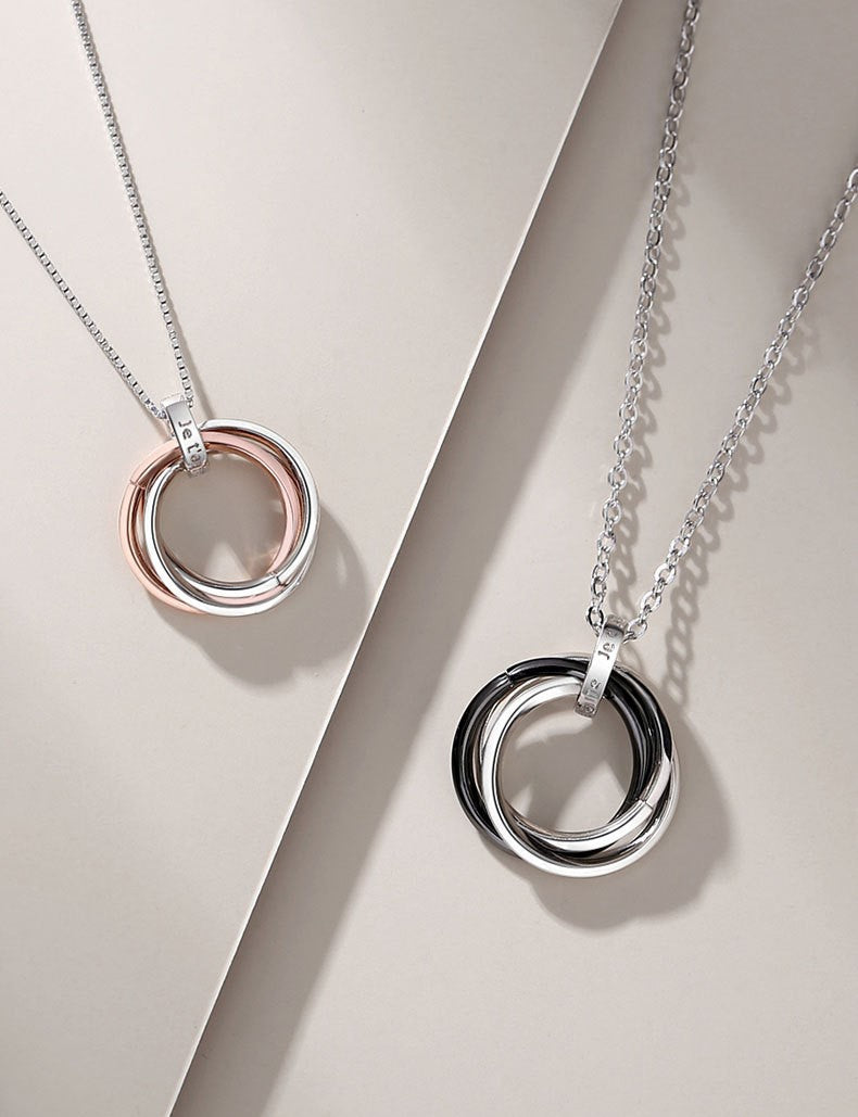 ペアネックレス トリプルリング S925製【NSPN20】 ネックレス Nicoiro Official Store ペアルック.