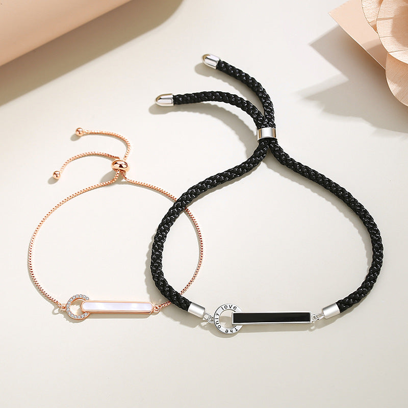 ペアブレスレット シンプル キュービックジルコニア S925製【NSPB6】 ブレスレット Nicoiro Official Store ペアルック.