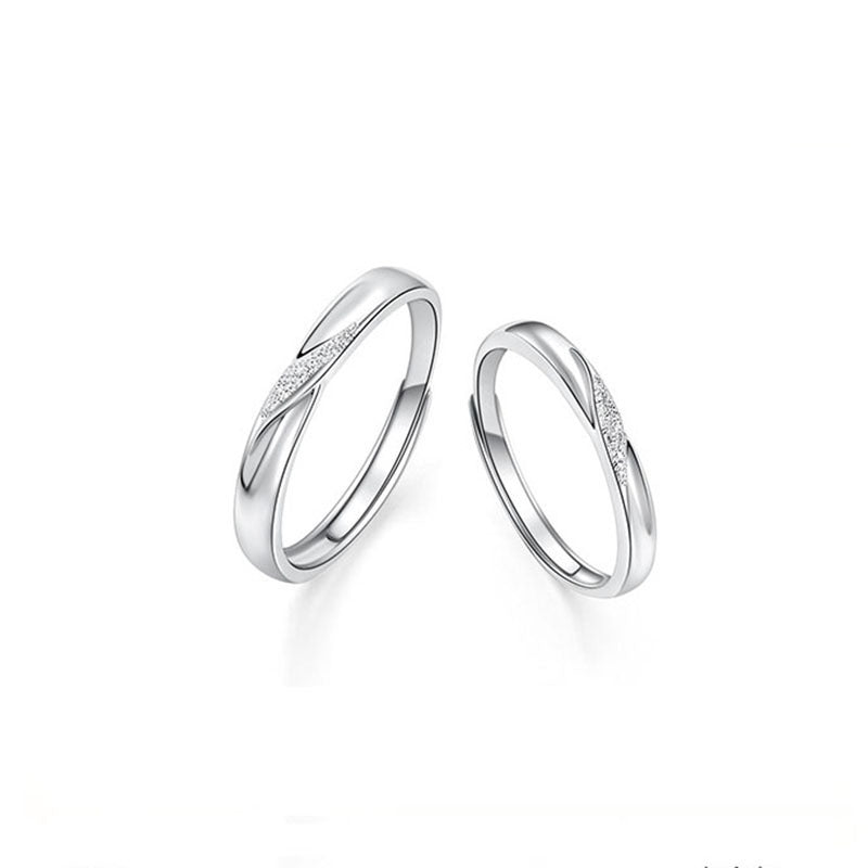 ペアリング メビウスデザイン スターダスト加工 S925製【NSPR71】 指輪 Nicoiro Official Store ペアルック.