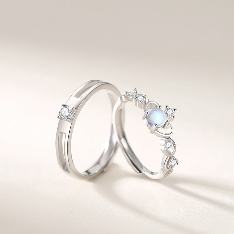 ペアリング ムーンライト 王冠 S925製【NSPR77】 指輪 Nicoiro Official Store ペアルック.