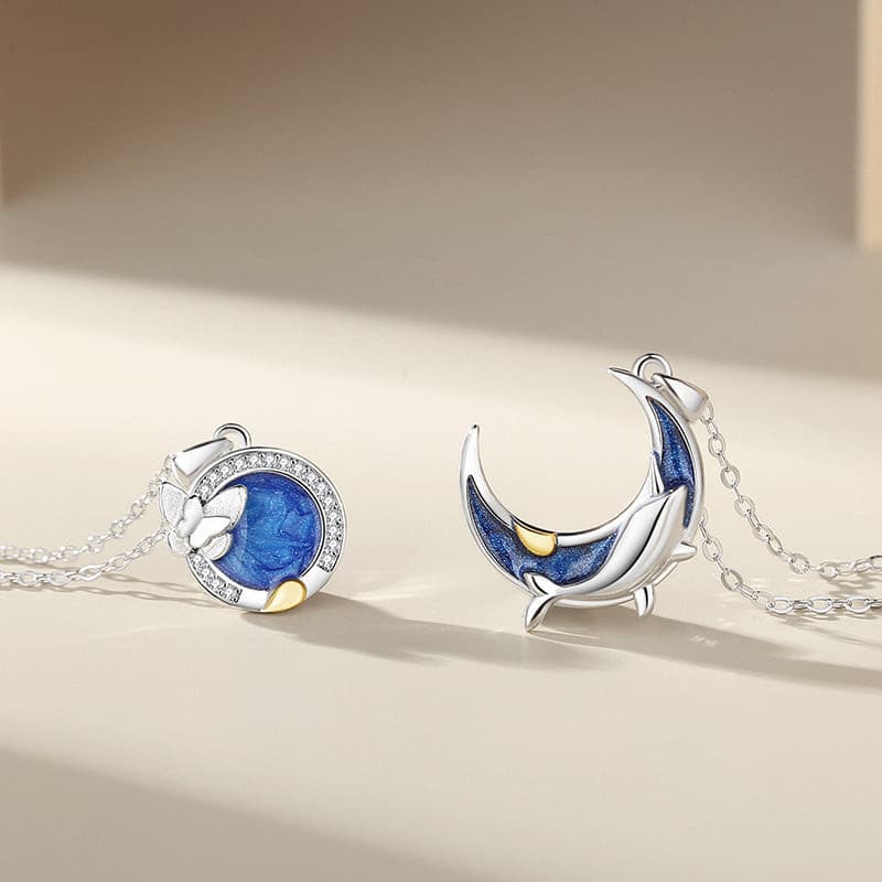 ペアネックレス クジラ 蝶々 星空 S925製【NSPN26】 ネックレス Nicoiro Official Store ペアルック.