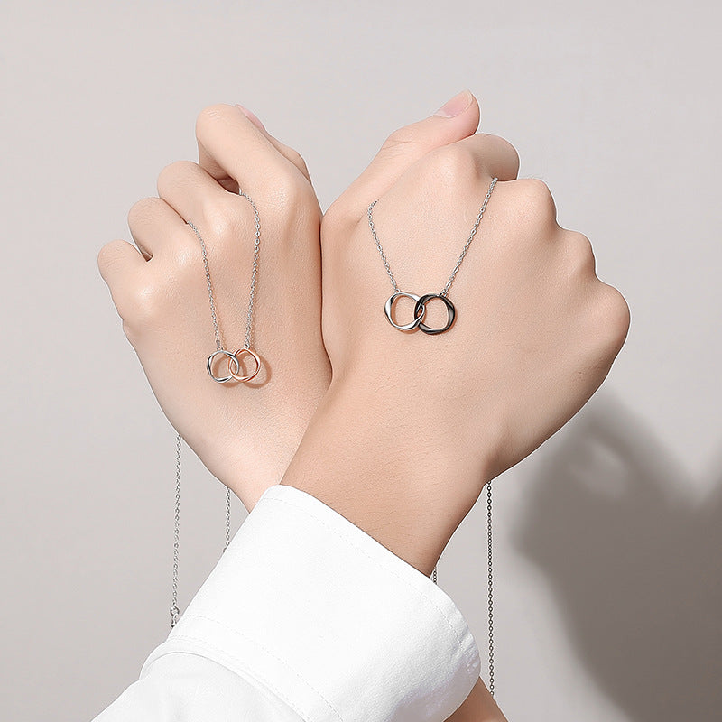 ペアネックレス メビウス ダブルリング S925製【NSPN3】 ネックレス Nicoiro Official Store ペアルック.