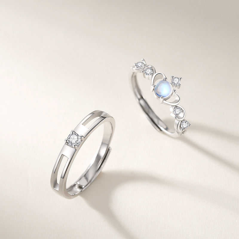 ペアリング ムーンライト 王冠 S925製【NSPR77】 指輪 Nicoiro Official Store ペアルック.