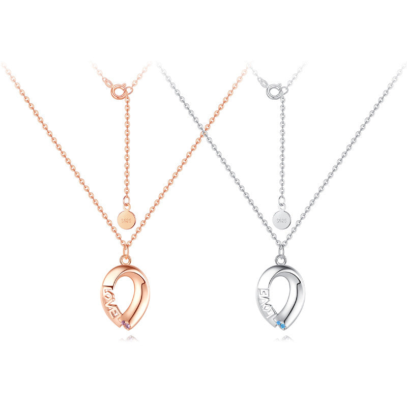 ペアネックレス LOVE S925製【NSPN25】 ネックレス Nicoiro Official Store ペアルック.