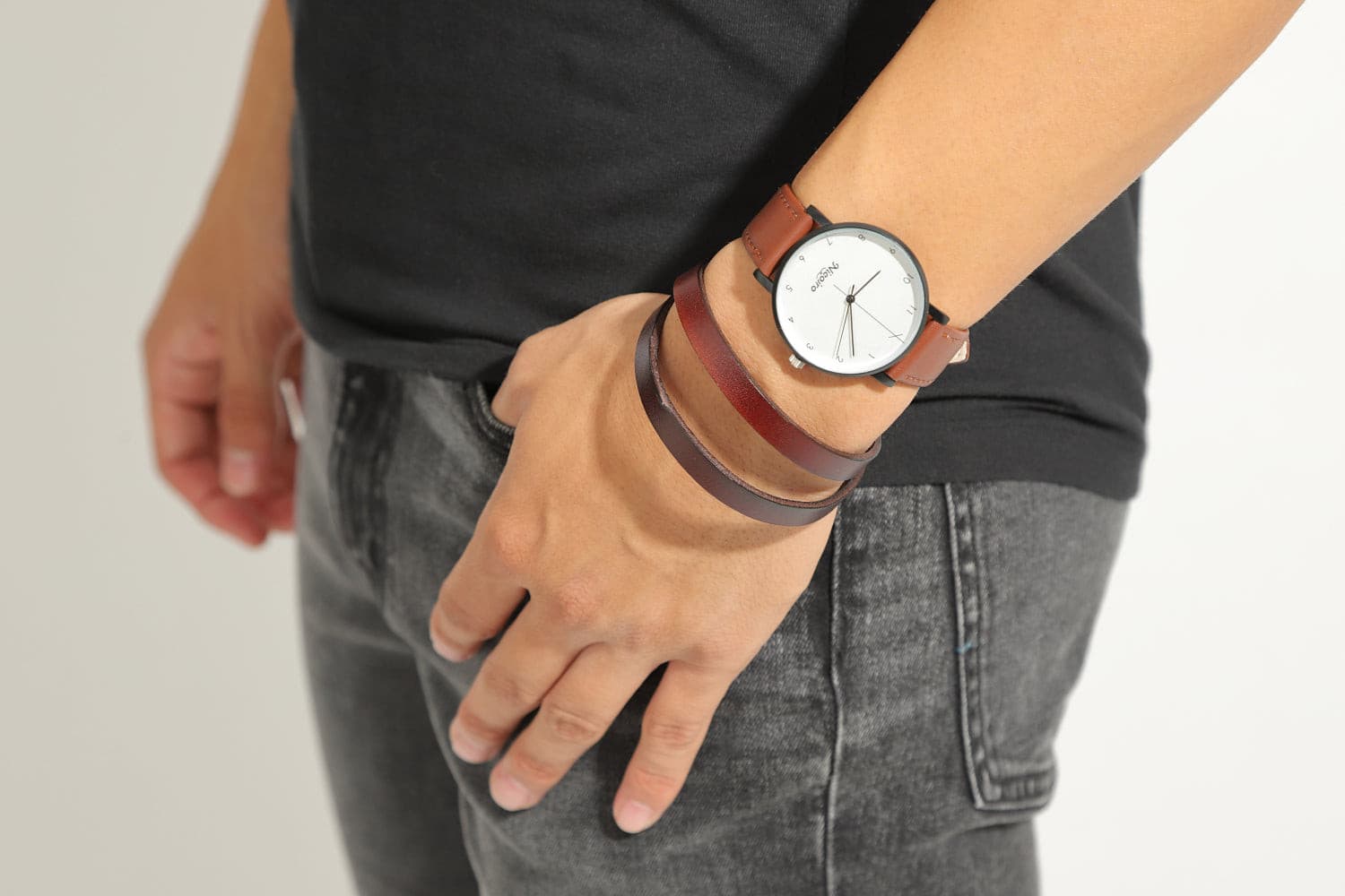 ペアブレスレット 圧倒的コスパ 本革【NOPB1】 ブレスレット Nicoiro Official Store ペアルック.