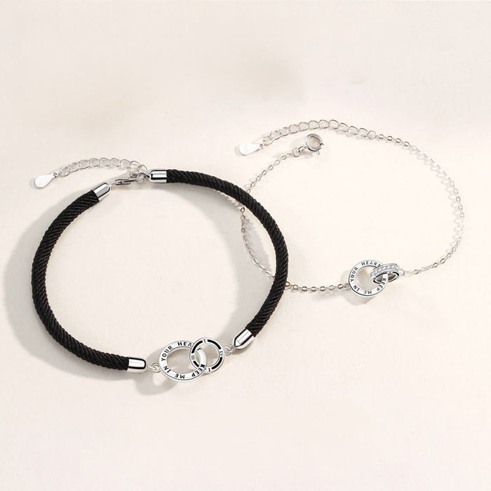 ペアブレスレット KEEP ME IN YOUR HEART S925製【NSPB8】