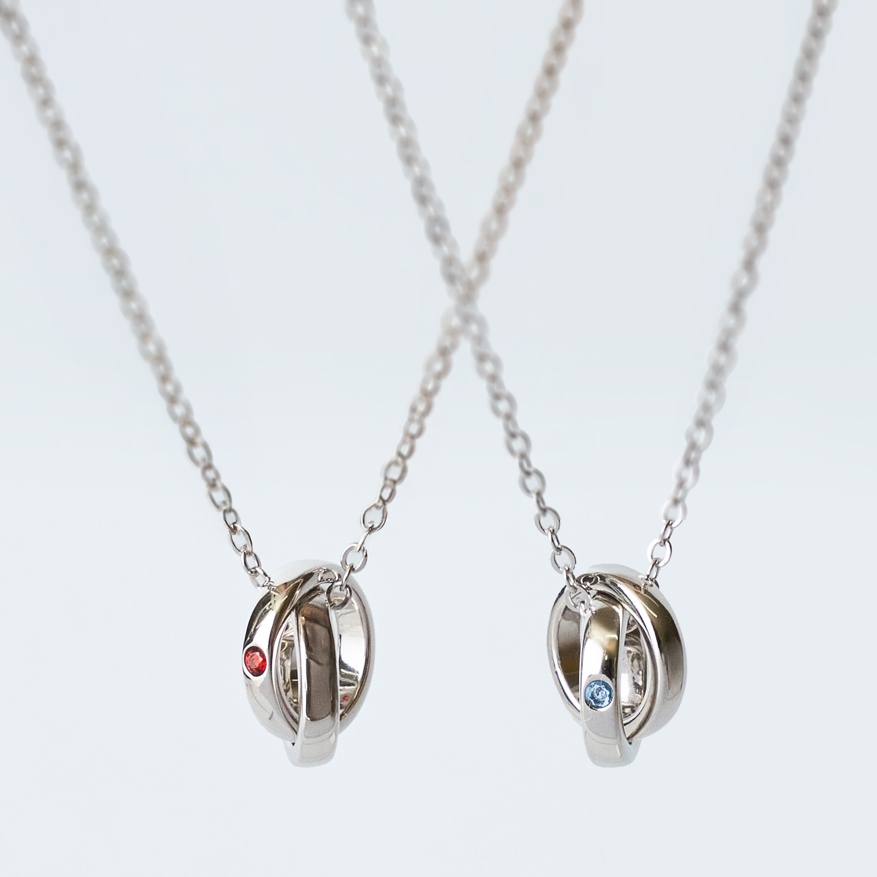 《組み合わせ自由》誕生月カラーペアネックレス S925製【NOBPN1】