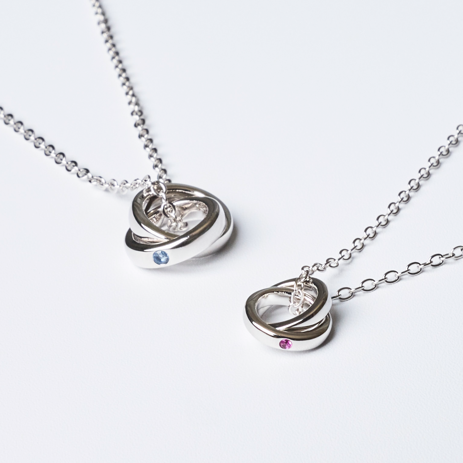 《組み合わせ自由》誕生月カラーペアネックレス S925製【NOBPN1】