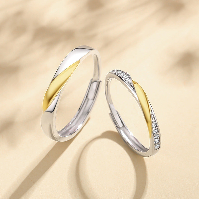 ペアリング ゴールドライン キュービックジルコニア S925製【NSPR43】 指輪 Nicoiro Official Store ペアルック.